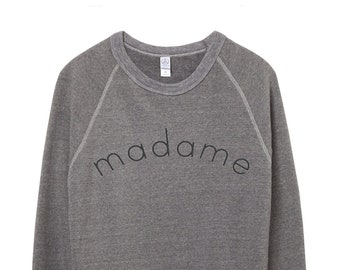 arched madame//teacher//crew sweater