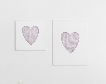 Crosshatched Heart -Digital Download Print-