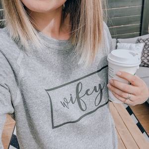 wifey//established crewneck sweater//anniversary//wedding image 1