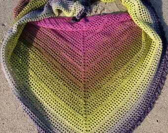 Beaded Dragonfly Rectangular Crochet Wrap *PDF Pattern Only* *Instant Download*