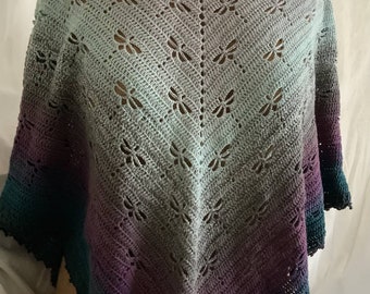 Dragonfly Poncho PDF crochet pattern