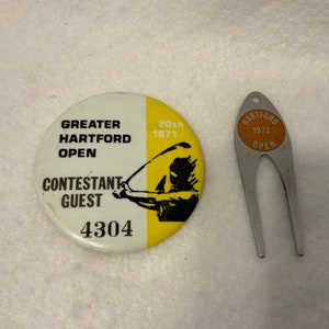 1971 Greater Houston Open Contestant Guest Badge and 1972 Divot Tool - PGA tour memorabilia