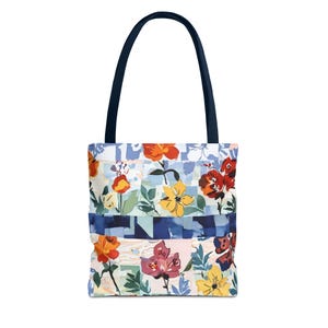 Tote Bag for Women Teens Floral Vibrant Floral Patchwork Tote Bag Unique and Stylish Travel Work School Shopping