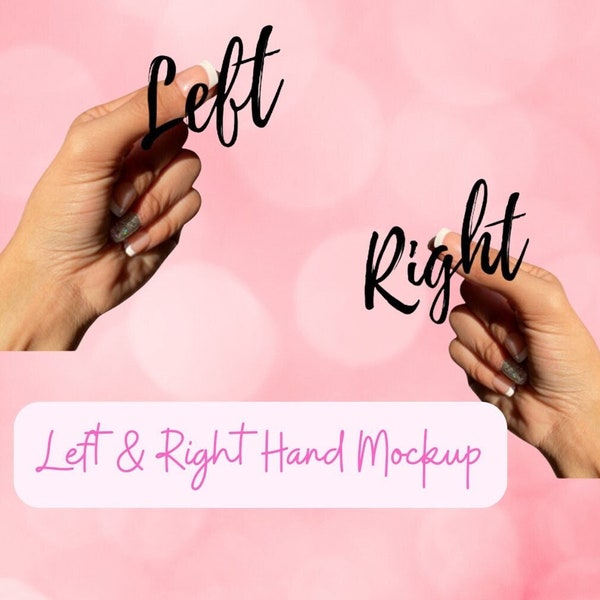 Hand Mockup for stickers, Womans French Tip Nails hand mock-up, sticker mockup, woman's hands mockup, left and right hand mockup