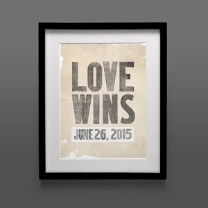 Love Wins Poster, Instant Download, 11x17, LGBTQ Pride, Collectible Print, Digital Print, Home decor, Love is Love Print, Equality Print