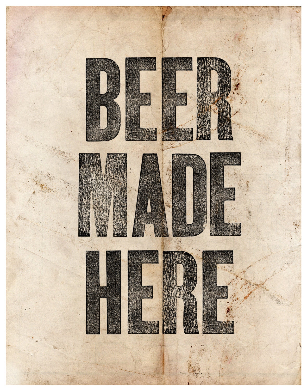 Beer Made Here Instant Download Poster, 11x14 Print, Beer Drinker
