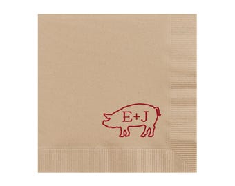 Barbecue Minimalist Pig Napkins