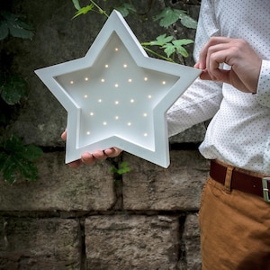 Star Light - Star lamp - Night light - Kids lamp - Wooden star - Nightlight - Marquee Star - Battery Operated - Marquee lamp - Star nursery