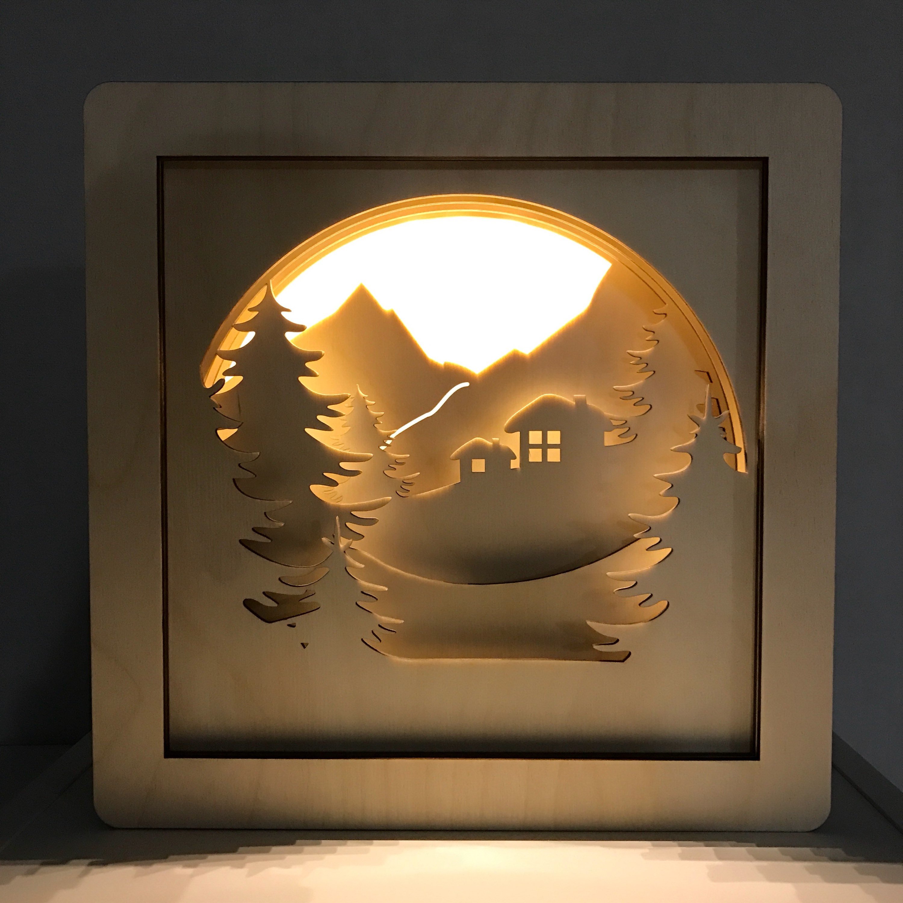 Shadow Box shadow Box Art shadow Box Light Wooden Night | Etsy