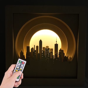 Night light - Night light box - Birthday gift - Personalized gift - Shadow box - City night light - Light Box - Lamp New York gift