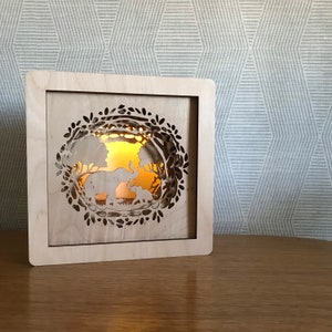 Elephant lamp Elephant gift Elephant decor Elephant party Night light shadowbox Kids lamp shadow box light image 7