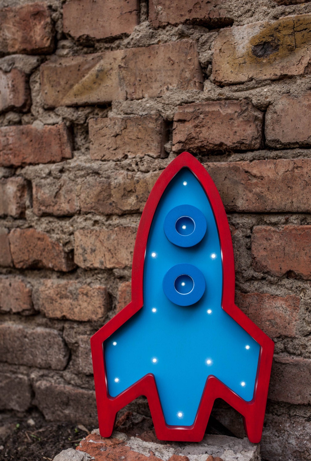 Rocket Ship Night Light Wooden Rocket Boys Room Decor | Etsy