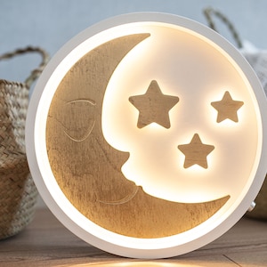 Half moon - Moon lamp - Moon night light - Night light kids - Moon nursery - Baby night light - Night lamp - Night light - Nursery lamp