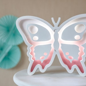 Vlinder LED-nachtlampje Kinderlamp Kinderkamer Babyshower Vlinder Batterij-aangedreven licht Marquee Lamp Meisje Kinderkamer Paascadeau