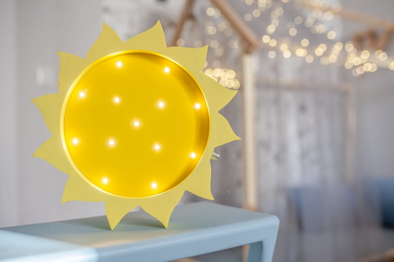 Sun lamp Sun light Sun Night light Baby room nursery night | Etsy