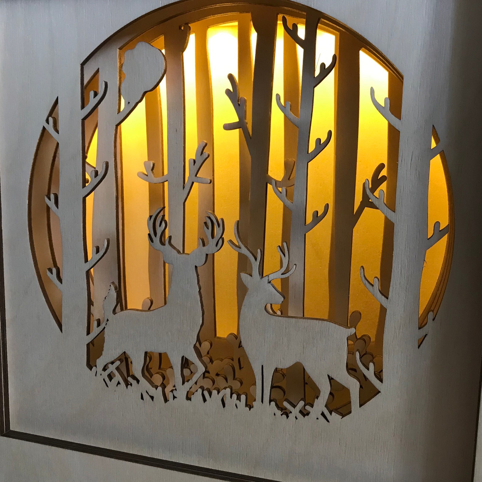 Shadow Box shadow Box Art shadow Box Light Wooden Night Etsy