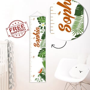 growth chart ruler - Kids Height Ruler - Custom Growth Ruler - growth ruler - Tropical decor - Personalized Growth Ruler - free shipping