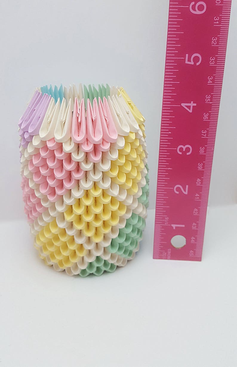 Pastel Rainbow Origami Pencil Holder Diamond Pattern 3D Etsy