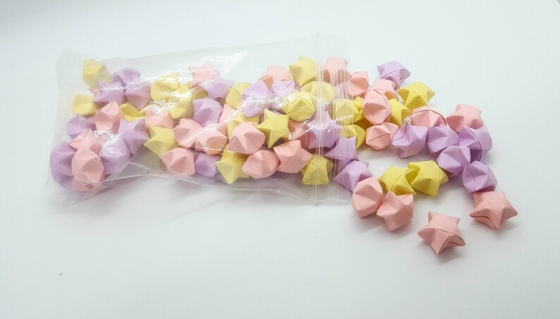 Origami Lucky Stars ~ 102 Count ~ Pastel Pink ~ Pastel Purple ~ Pastel Yellow ~ Wishing Stars ~ Pastel Stars ~ Baby Shower Decor