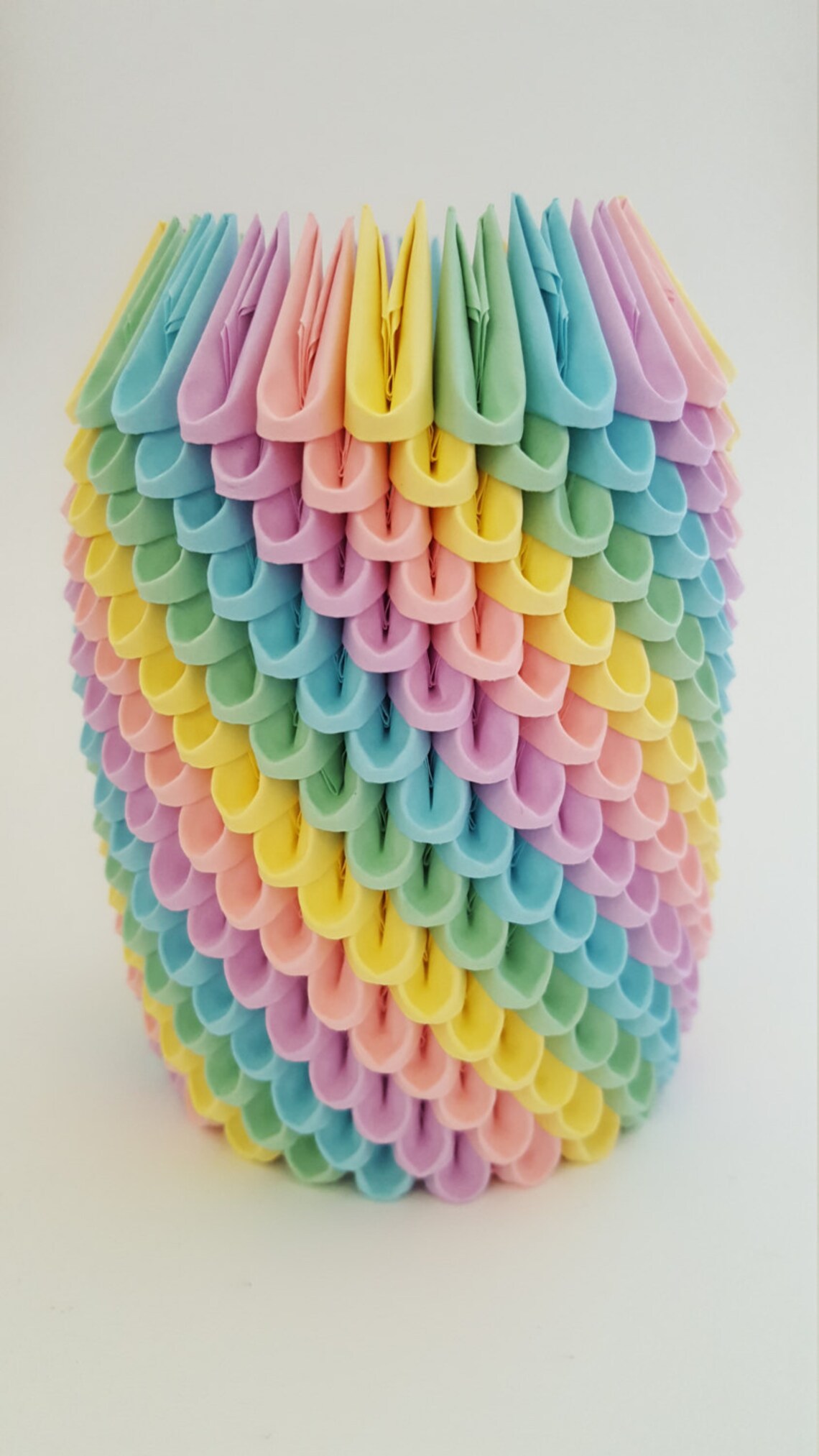 Pastel Rainbow 3D Origami Pencil Holder Pen Holder Modular Etsy