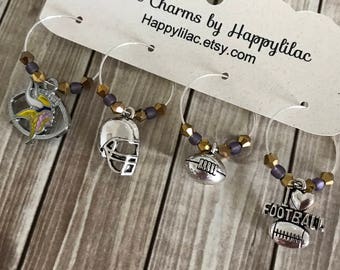 Lot de 4 bracelets en silicone des Vikings du Minnesota