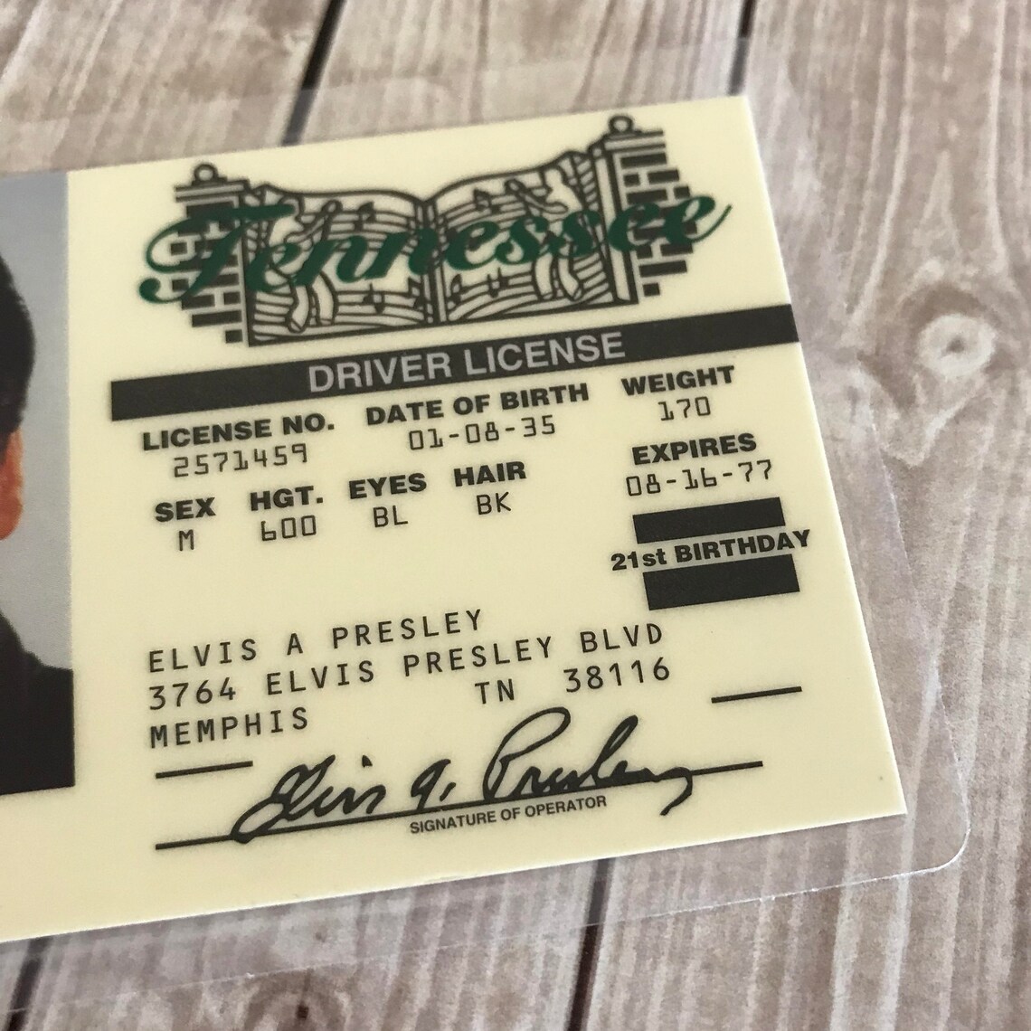 Elvis Presley Drivers License Tennessee License Elvis Etsy