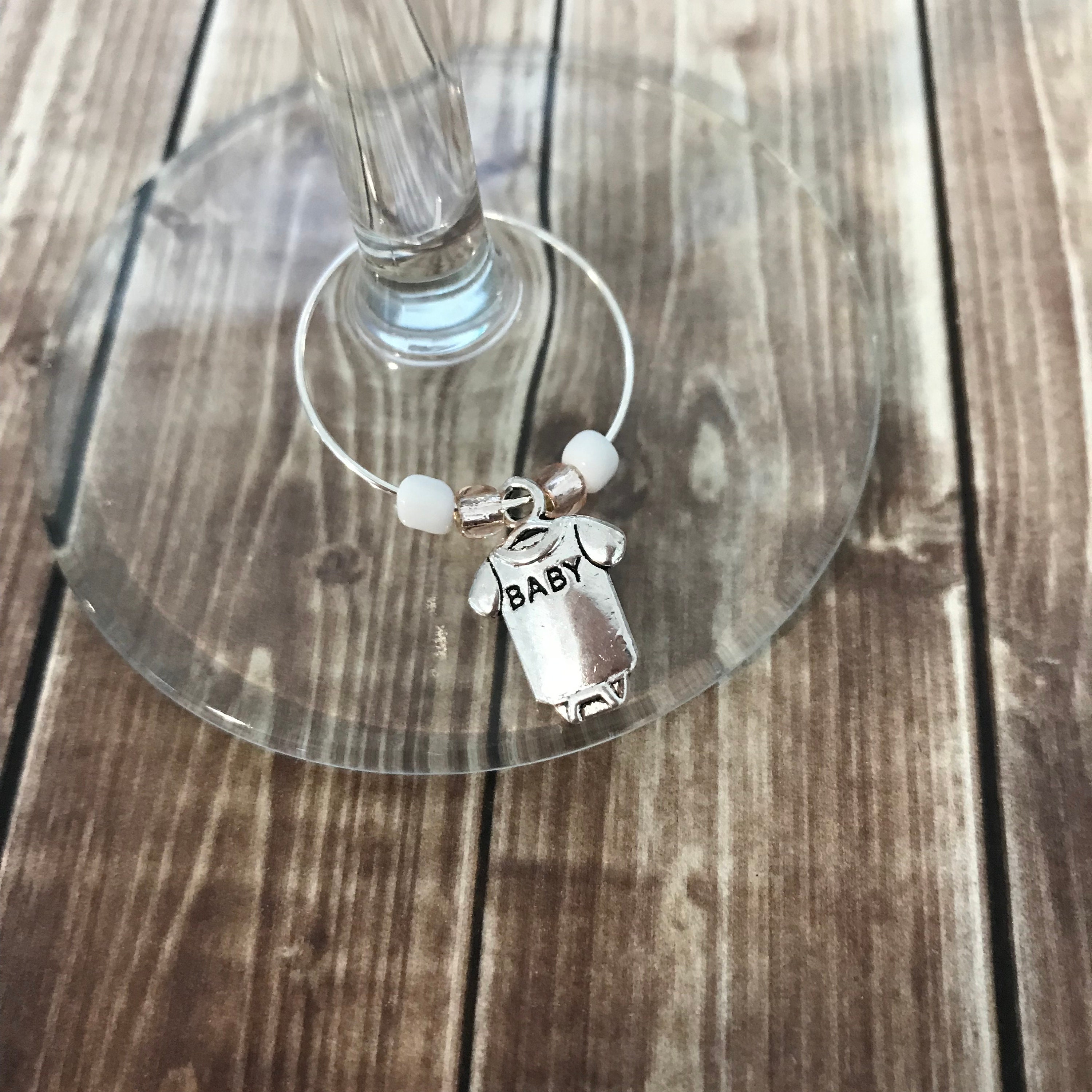 Baby Wine Charm 6 Wine Charms Baby Shower Party Favor Etsy