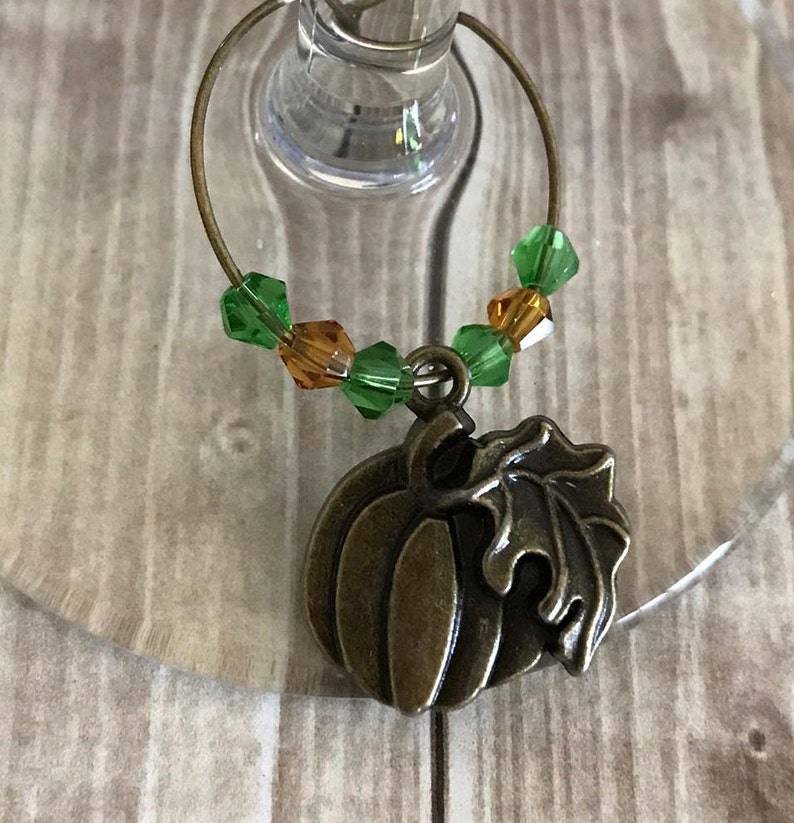 Pumpkin Wine Charms Autumn Wine Charm Pumpkin Spice Fall Etsy