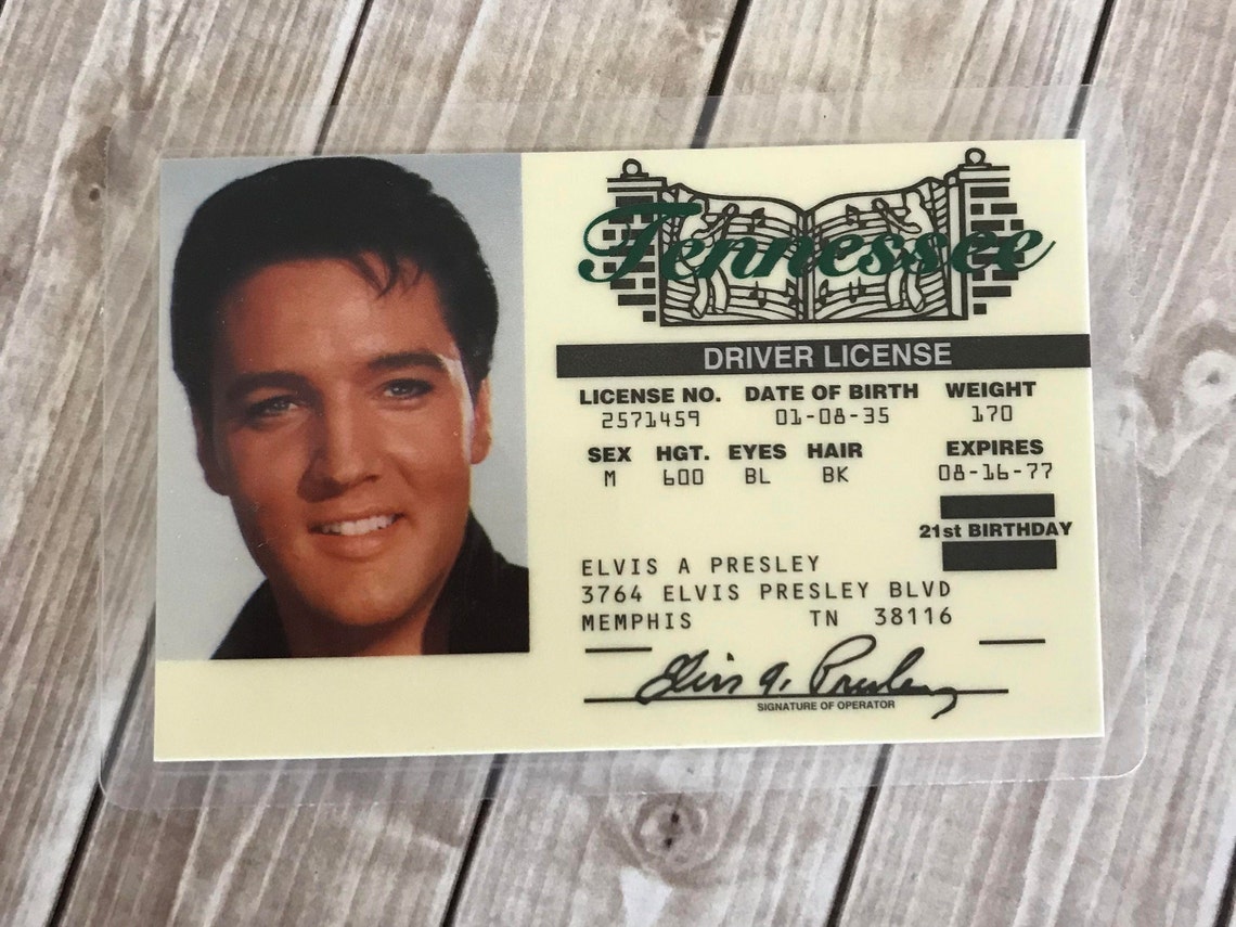 Elvis Presley Drivers License Tennessee License Elvis Etsy