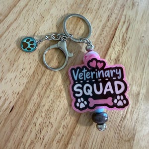 Veterinary Squad Keyring: Vet Backpack Clip, Vet Tech