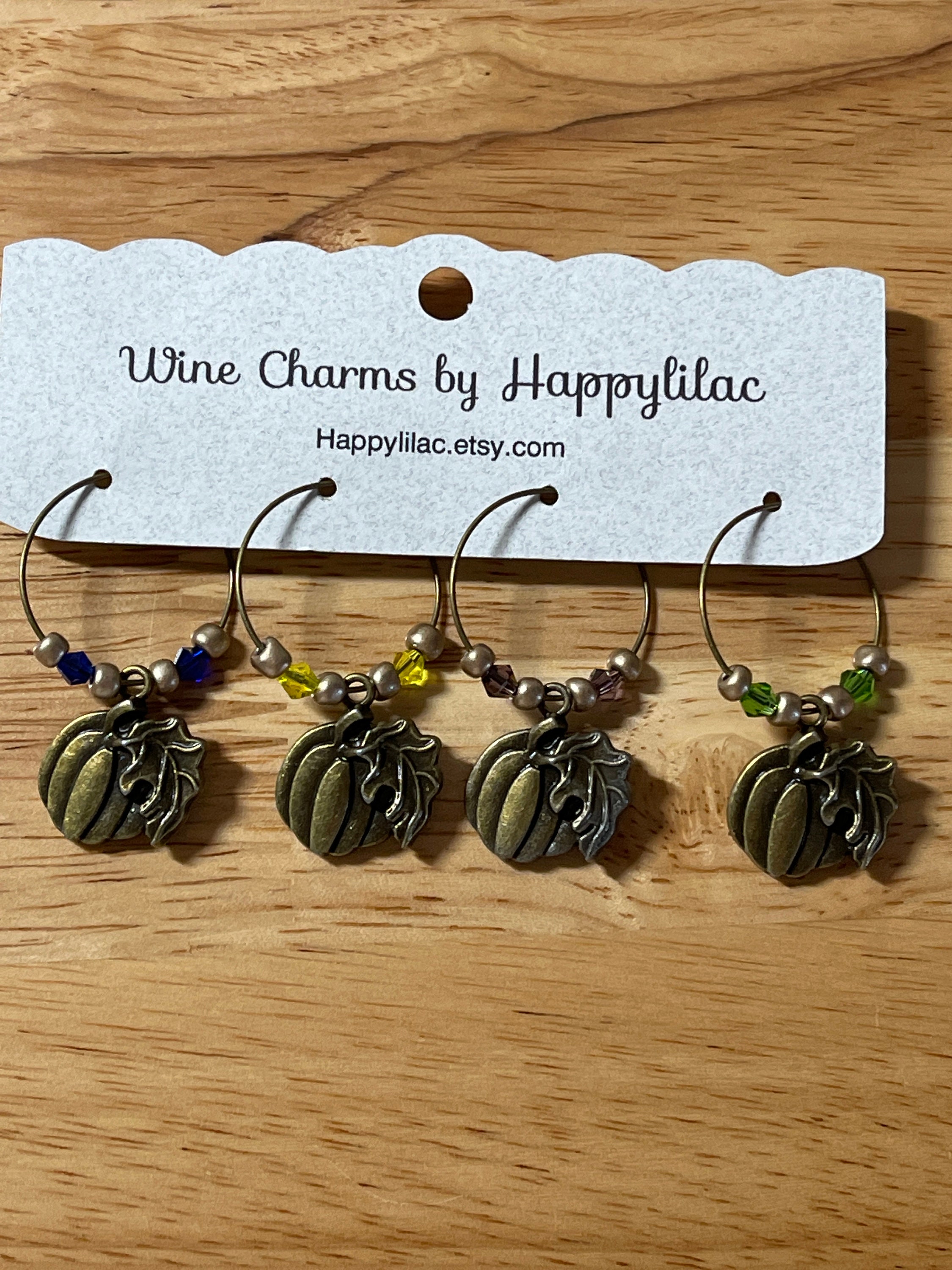 4 Kürbis Wein Charms Weinglas Charms Herbst Wein Charms Etsy