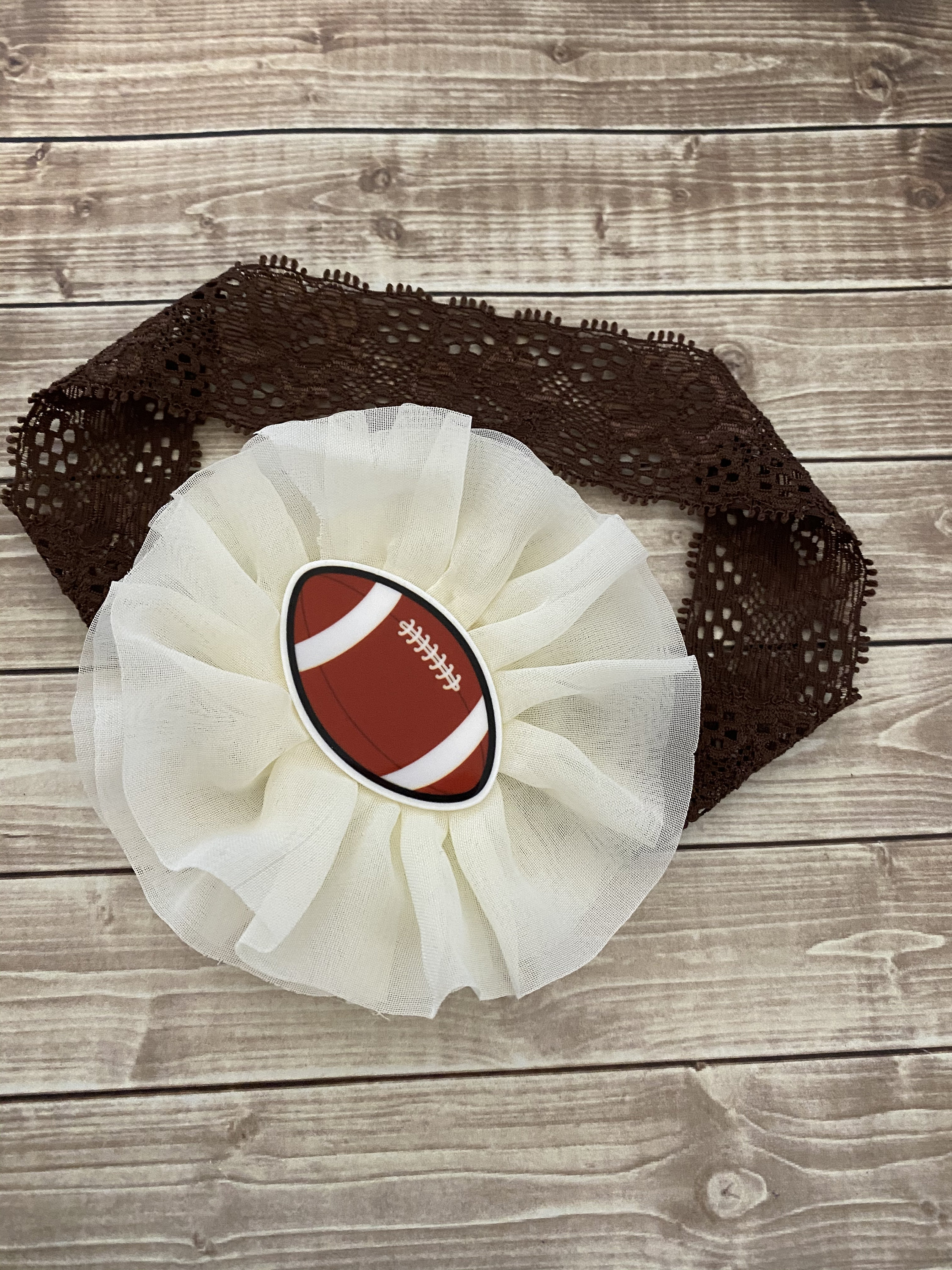 Football Headband Brown Football Headband 03 Month Old Etsy