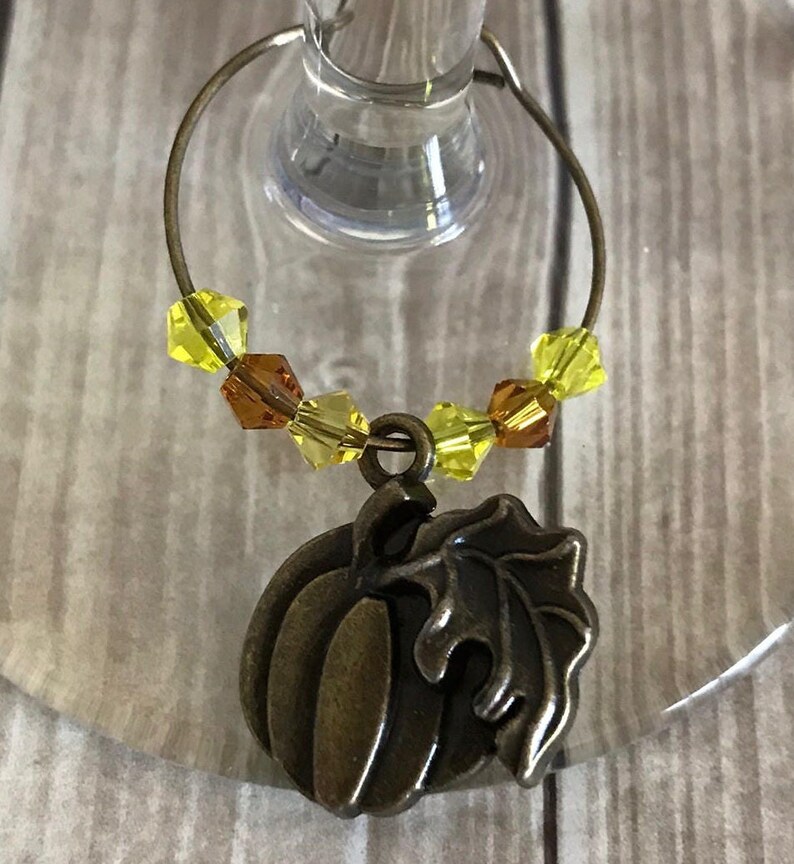 Pumpkin Wine Charms Autumn Wine Charm Pumpkin Spice Fall Etsy