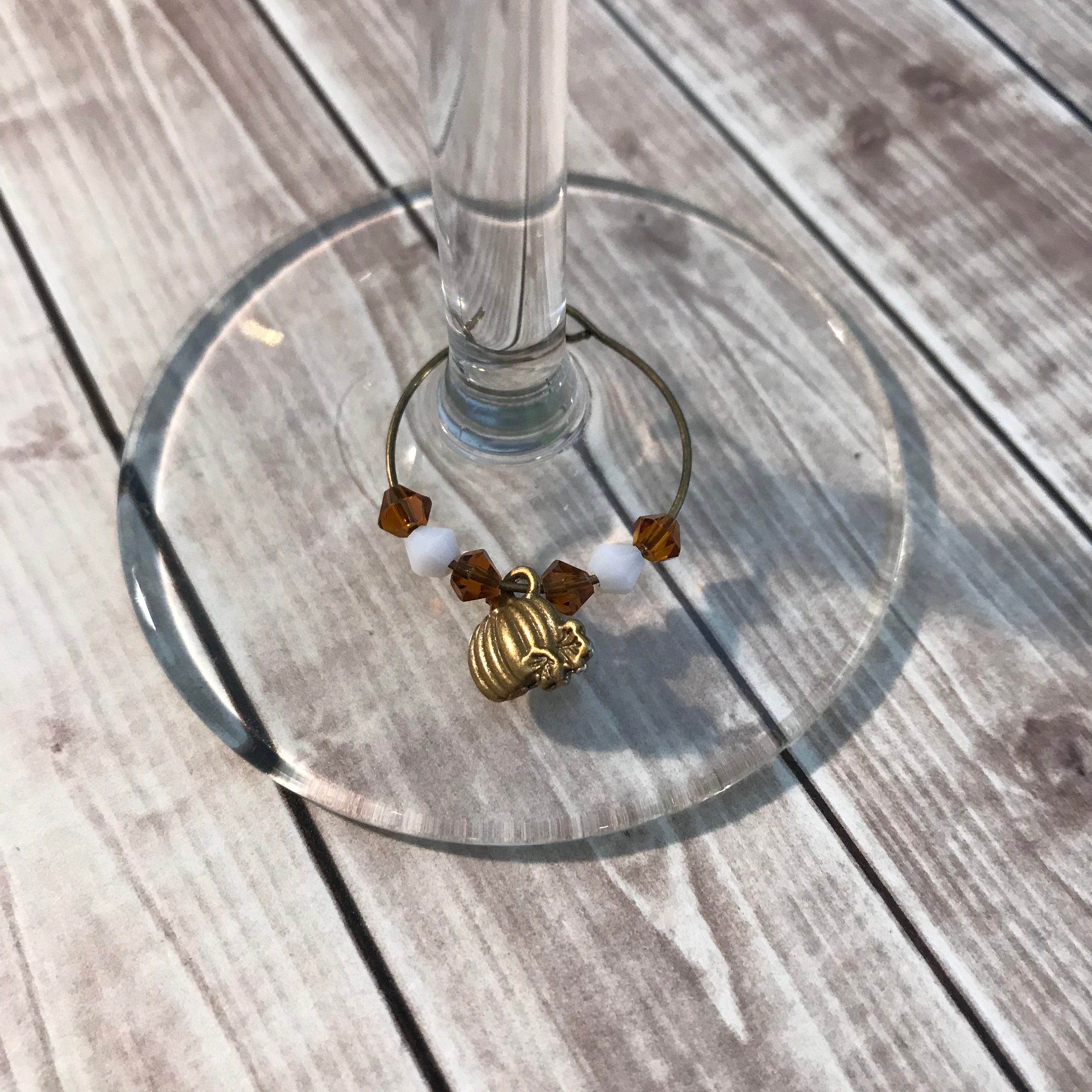 Pumpkin Wine Charms Autumn Wine Charm Fall Wine Charms Etsy