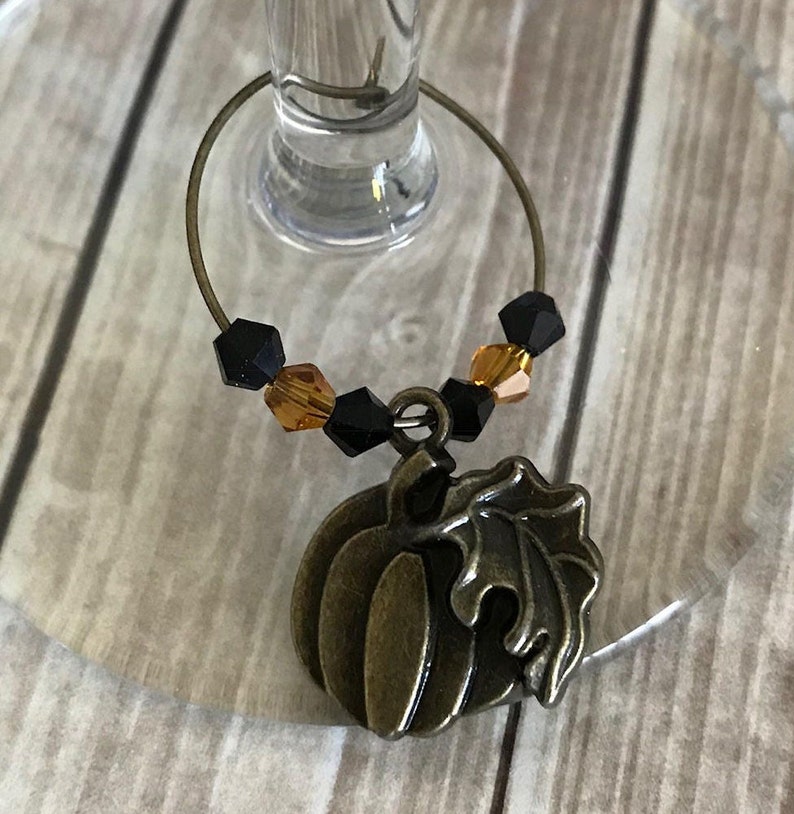 Pumpkin Wine Charms Autumn Wine Charm Pumpkin Spice Fall Etsy