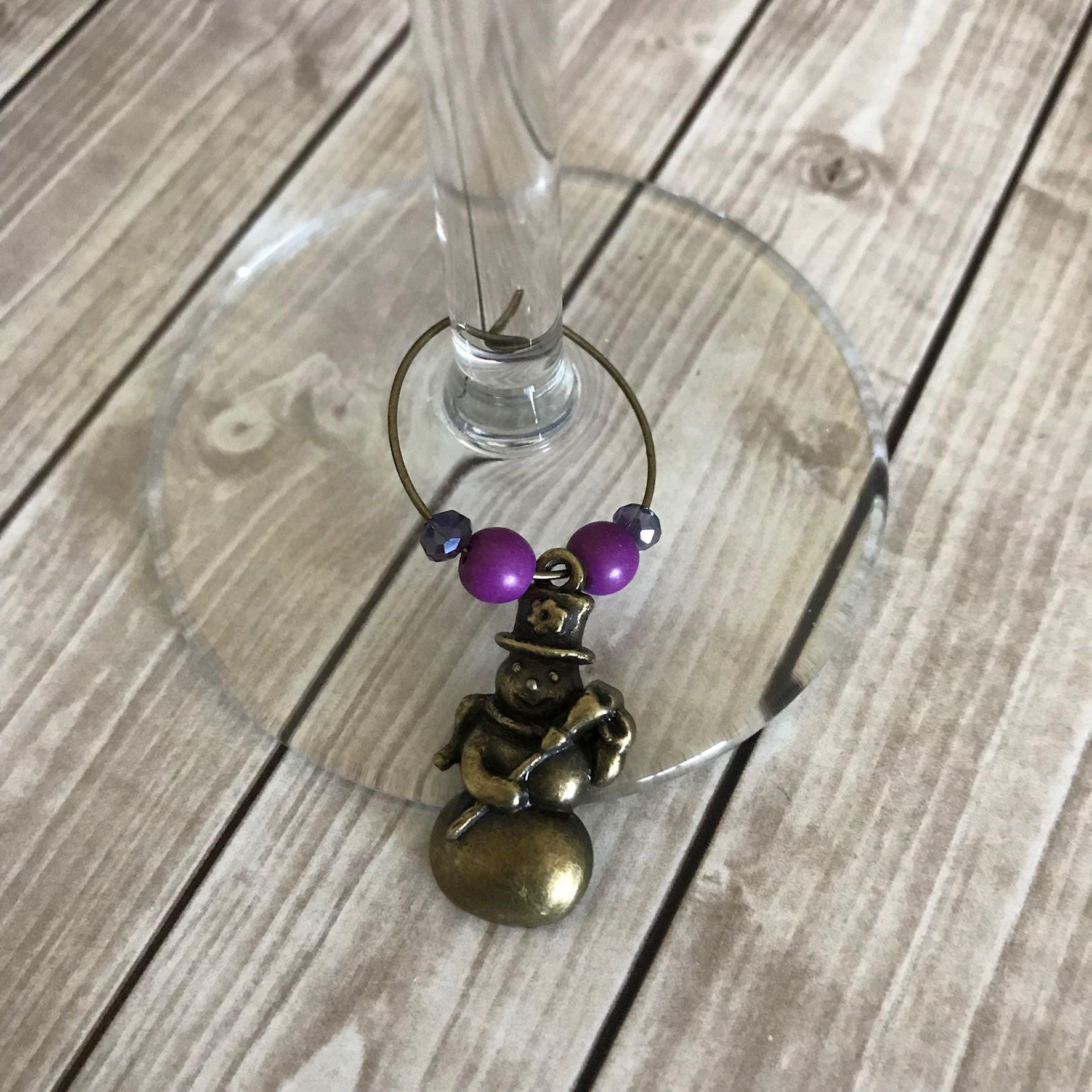 Wine Charms Snowman Wine Charms Wine Glass Charm Wine Gift Etsy