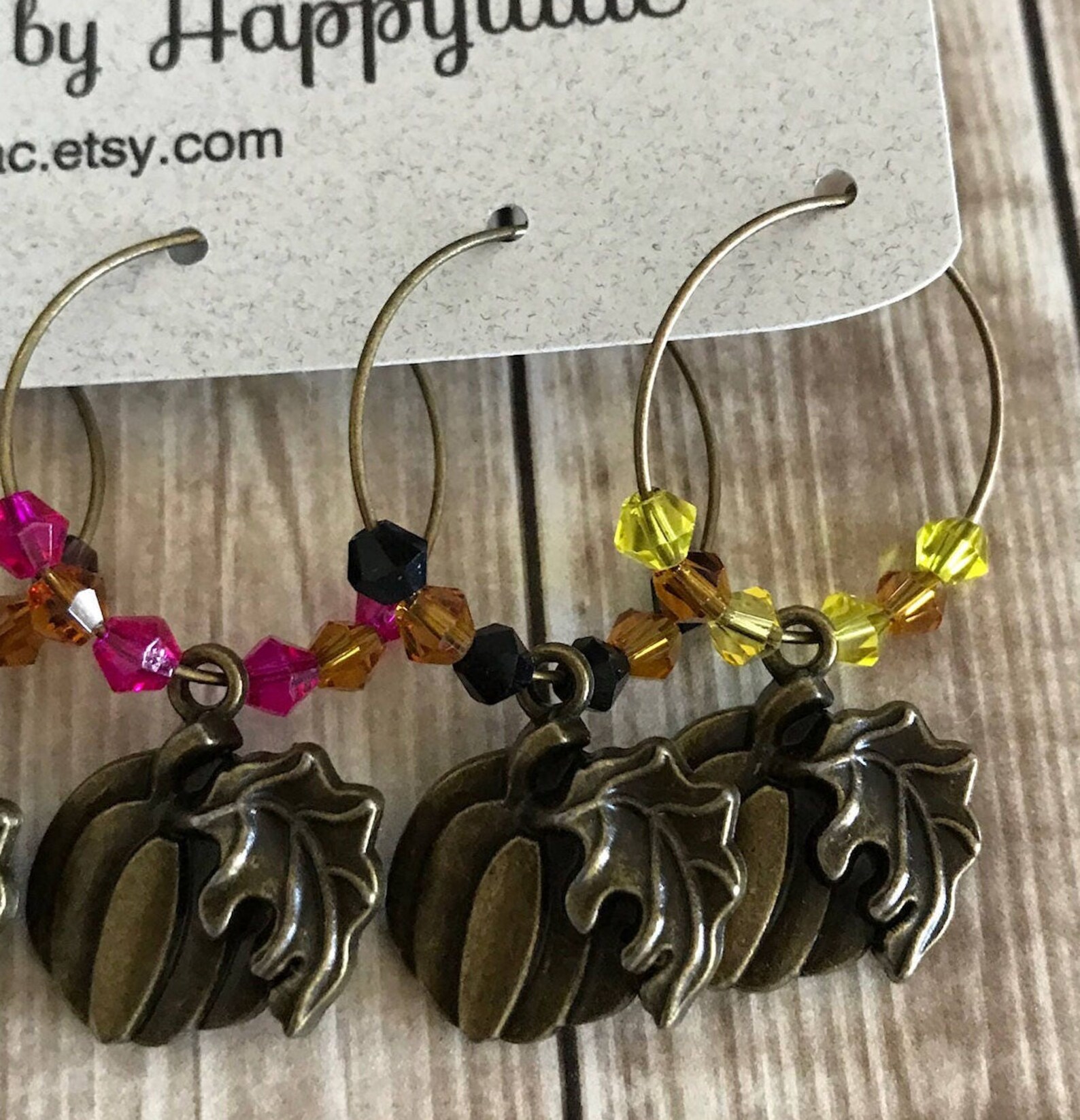 Pumpkin Wine Charms Autumn Wine Charm Pumpkin Spice Fall Etsy