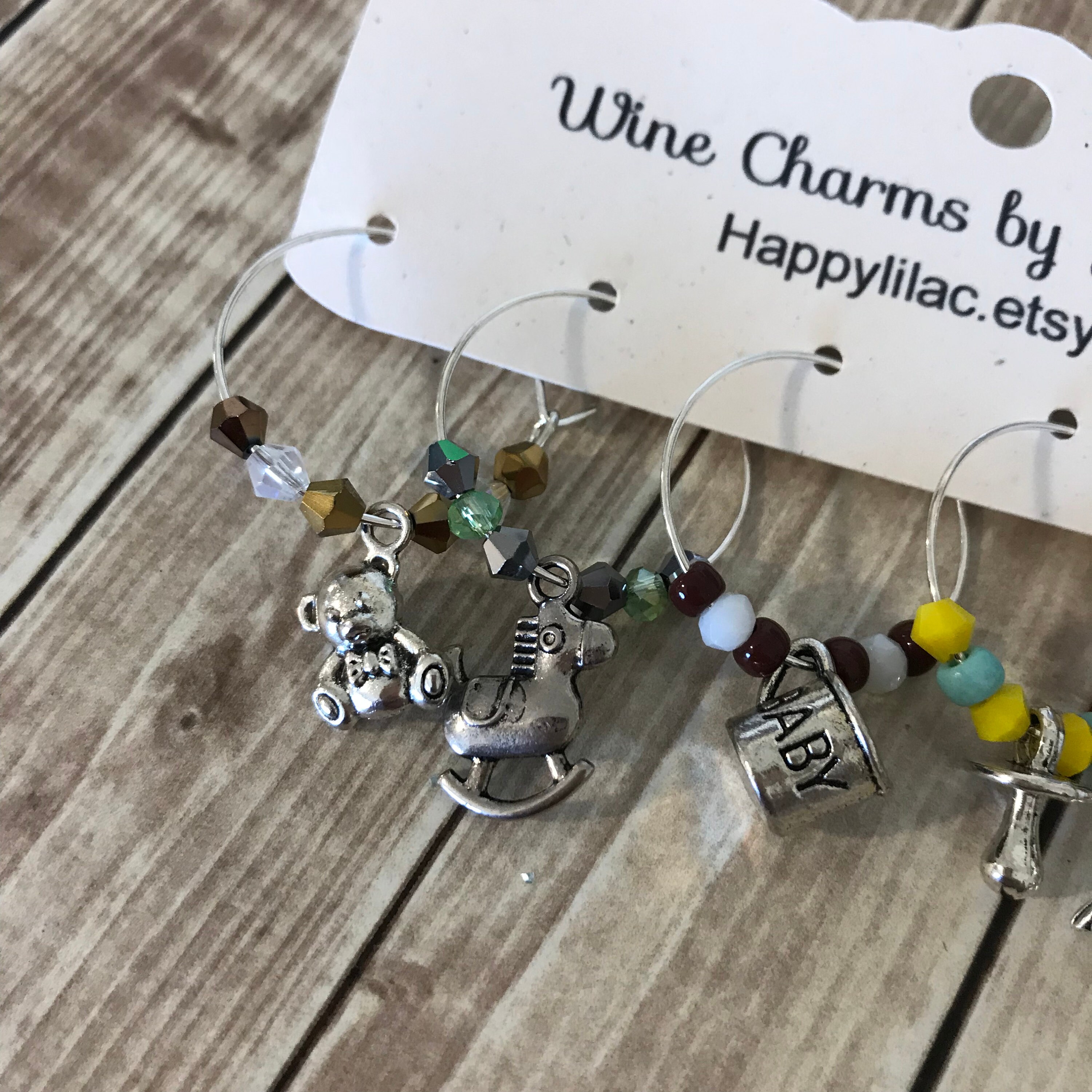 Baby Wein Charm 6 Wein Charms BabyParty Party Gastgeschenk Etsy
