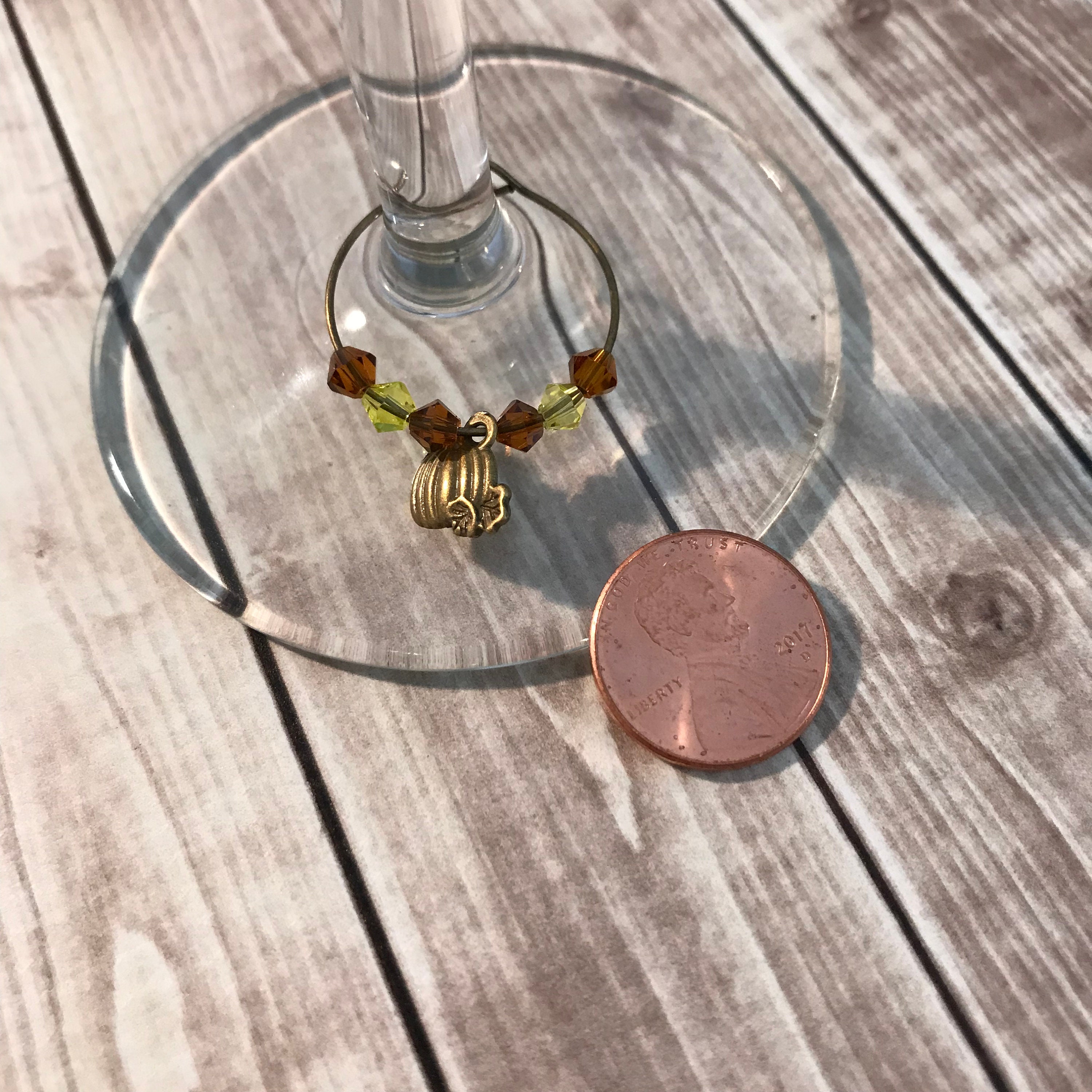 Pumpkin Wine Charms Autumn Wine Charm Fall Wine Charms Etsy