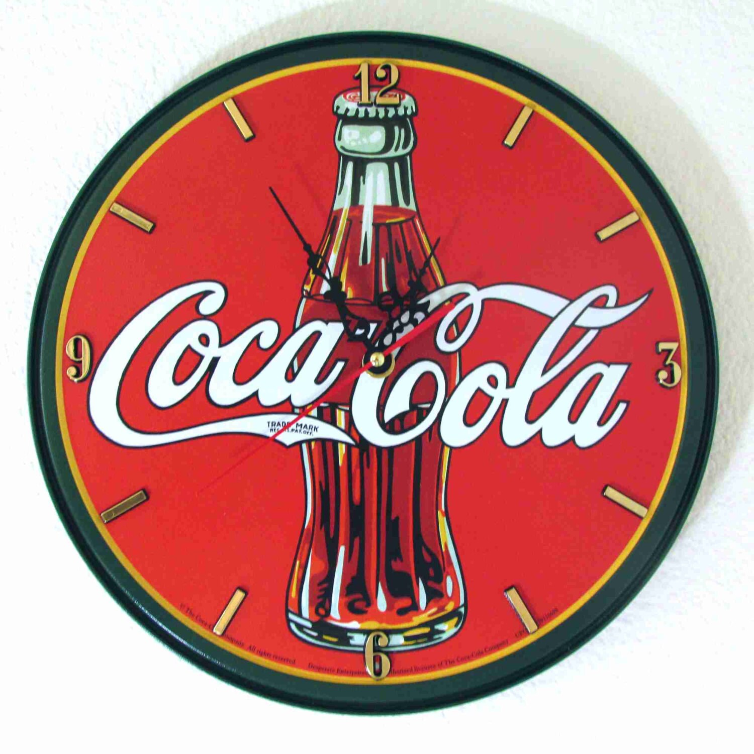 CocaCola Wall Clock 113/4 Diameter New Etsy