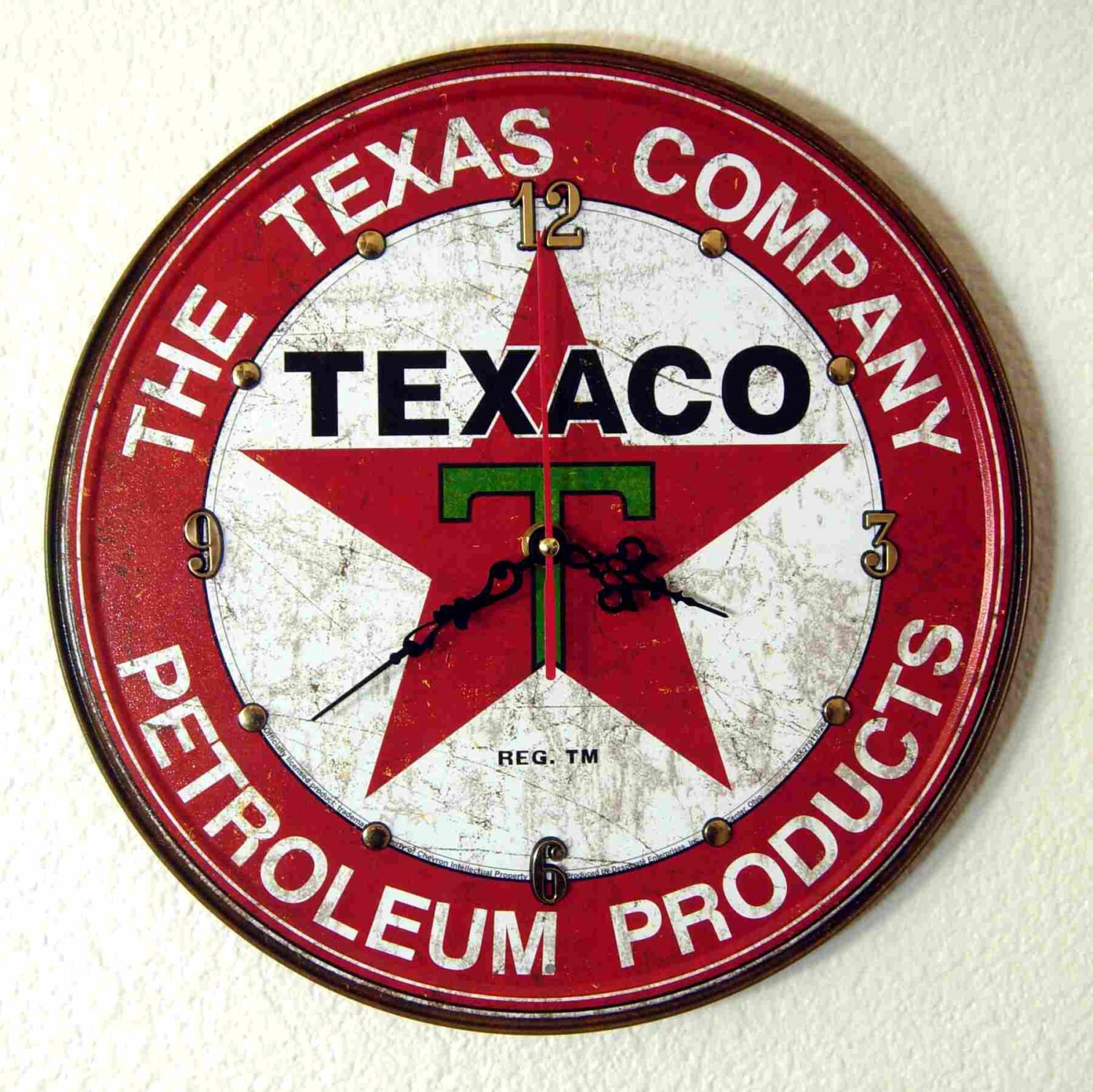 Texaco Red Star Wall Clock 11 3 4 Diameter New Etsy