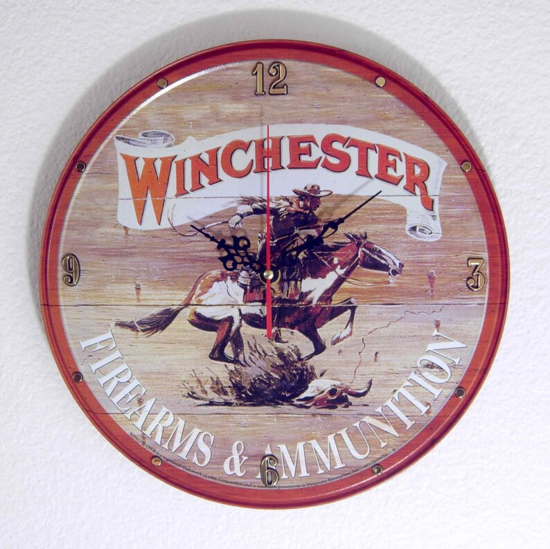 Winchester Firearms Wall Clock 11.75 Diameter New Etsy