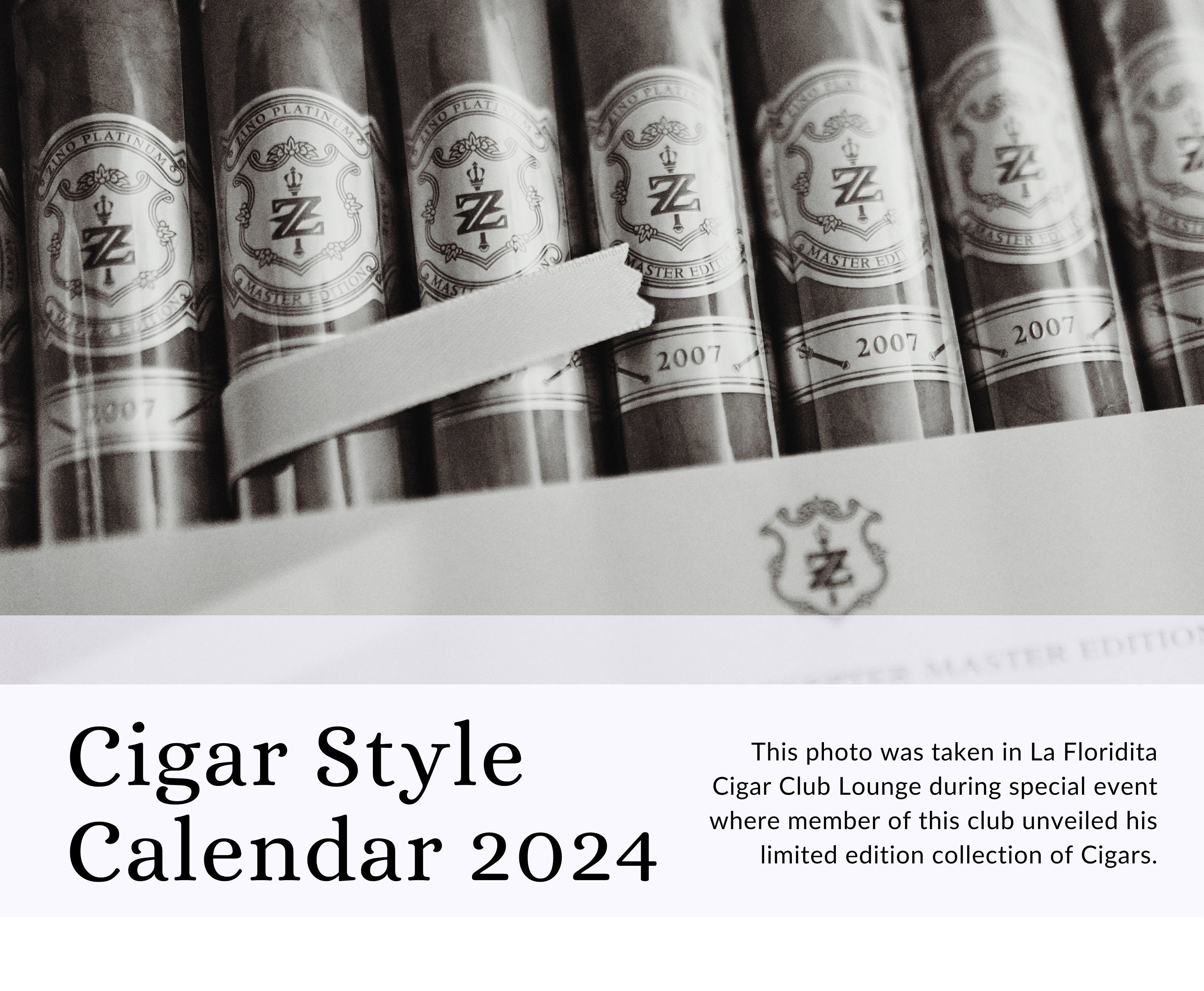 2024 Digital Calendar Cigars, Printable Calendar, 2024 Calendar