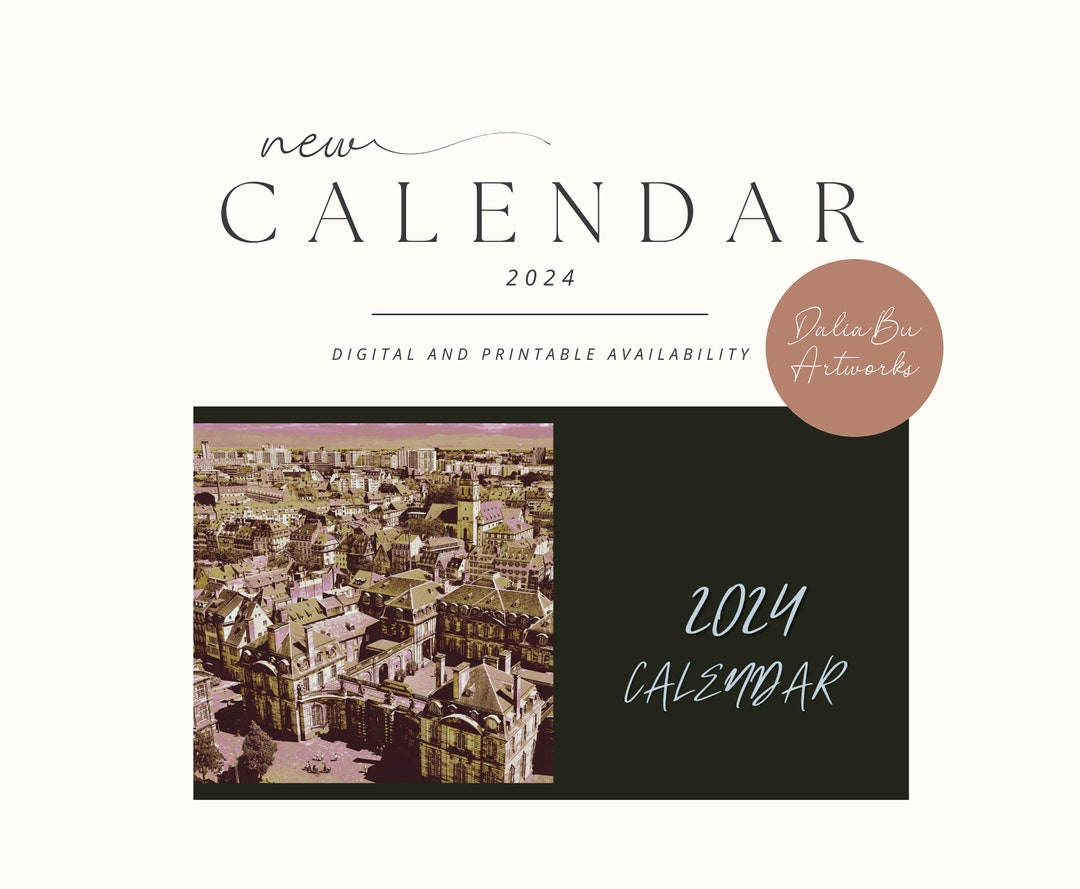 2024 Strasbourg Style Digital Calendar Printable Calendar Etsy