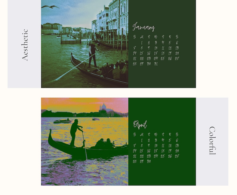 2025 Venice Style Digital Calendar Printable Calendar 2025 Etsy