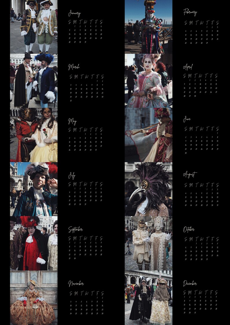2025 Venice Carnival Digital Calendar 2025 Calendar Etsy