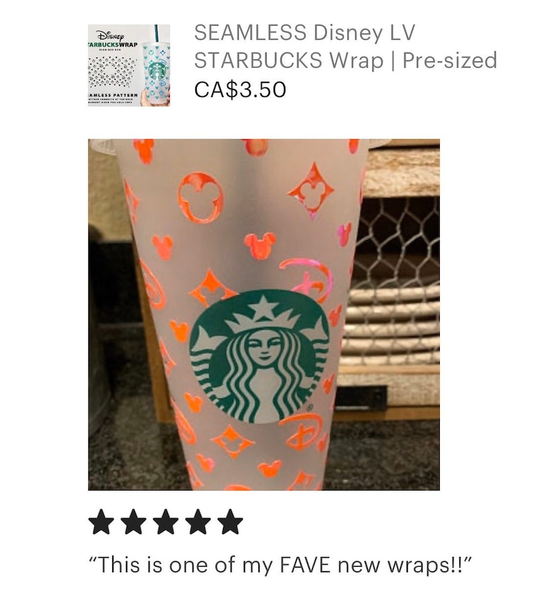 Download SEAMLESS Disney LV STARBUCKS Wrap Pre-sized for Starbucks ...
