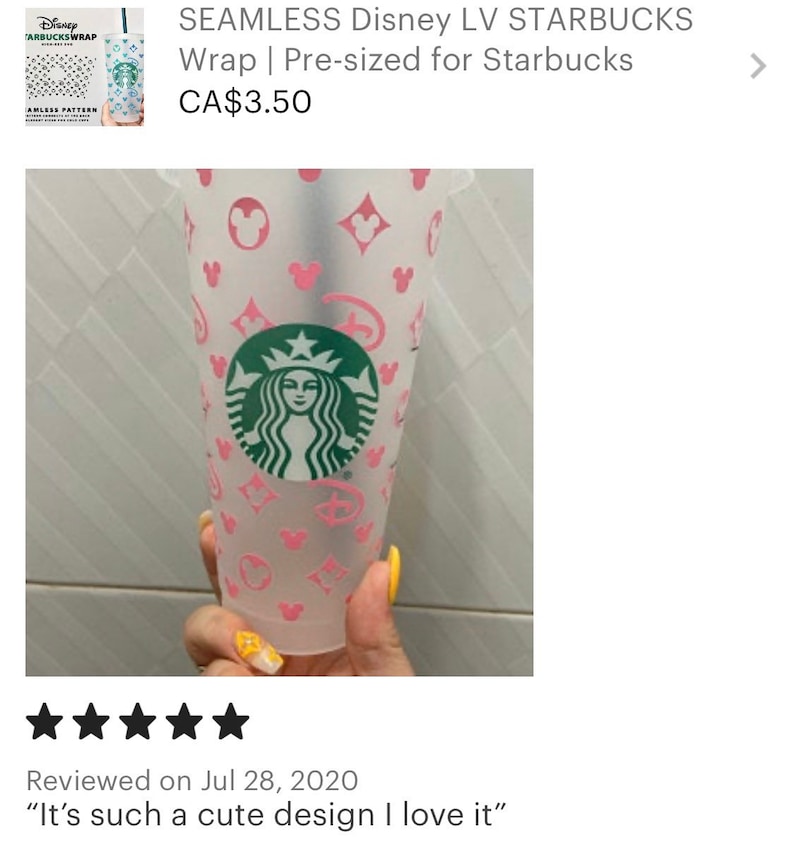 Download SEAMLESS Disney LV STARBUCKS Wrap Pre-sized for Starbucks ...