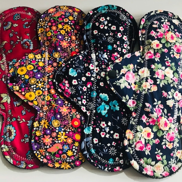 Reusable menstrual pads- CSP - Panty liners- medium heavy flow - organic towelling- 100% cotton - Eco friendly