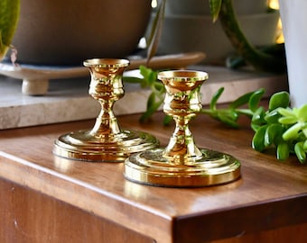 Midcentury Modern Brass Candleholders by Baldwin, ca. 1970's, American